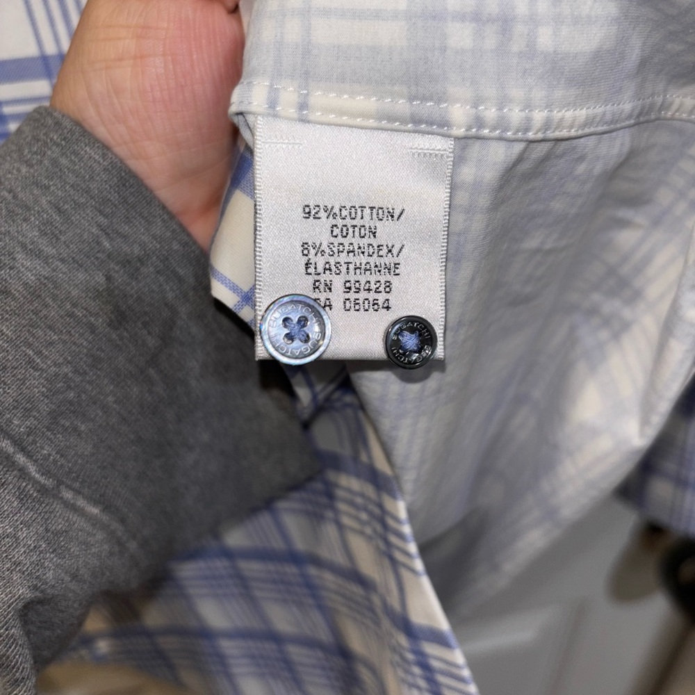 Bugatchi 8 Way Stretch Dress Shirt Mens M Shaped Fit Button Up - Picture 3 of 13